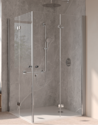 HSK Duschkabine EXKLUSIV 2.0 ECKEINSTIEG DREHFALTTÜR PENDELBAR AN NEBENTEIL 