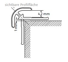 HSK RenoDeco Eckprofil außen rund 255cm Alu-Silber matt