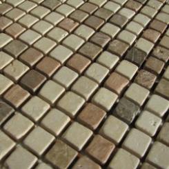 Natursteinmosaik Mix Beige | Braun matt 1.5 x 1.5cm 