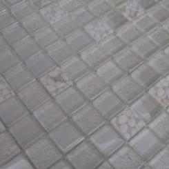 Glasmosaik Kiesel Weiß 2.5 x 2.5cm 