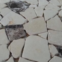 Natursteinmosaik Travertino | Coffee polygonal 