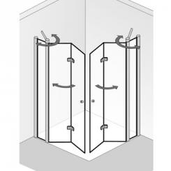 HSK Duschkabine EXKLUSIV ECKEINSTIEG MIT DREHFALTTÜR AN NEBENTEIL 