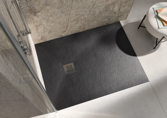 HSK MARMOR-POLYMER DUSCHWANNE APUNTO MIT PUNKTABLAUF Quadrat 