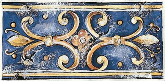 ABK PETRAIA LISTELLO DECORATO Dekor 12,5x25 | Solo Blu
