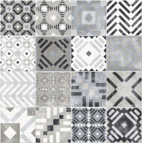 ABK PLAY LABYRINTH Fliese 20x20 | Mix Grey