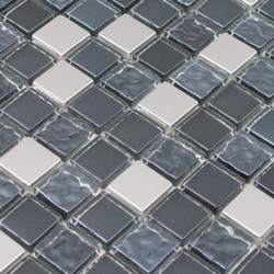 Glas - Metall - Mosaik Metallic Mix 2.3 x 2.3cm 