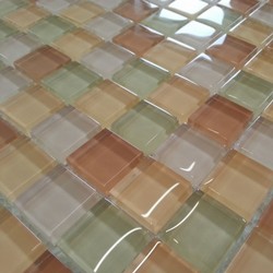 Glasmosaik Mix Gelb | Beige 2.3 x 2.3cm 