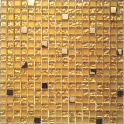 Glas - Metall - Mosaik Gold Mix 1.5 x 1.5cm 