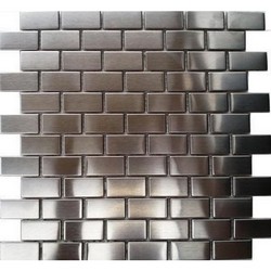 Metallmosaik Silber Brick 2.3 x 4.8cm 