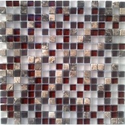 Glas - Naturstein - Mosaik Brown Mix 1.5 x 1.5cm 