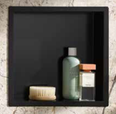 HSK Renodeco Wandeinbaubox RenoDeco seidenmatt Uni Samt-schwarz mit Metallrahmen Schwarz matt 
