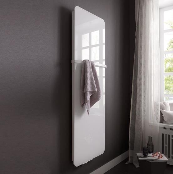 HSK Designheizkörper Softcube Weiß-matt Glasfront weiss | 570 x 1800 mm