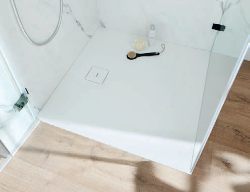 HSK Marmor-Polymer Duschwanne Steinoptik Rechteck 90 x 140cm weiß