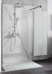 Aktion! HSK Duschkabine WALK IN Pro Frontelement kompl. mit Wandanschlussprofil Echtglas klar hell Schwarz-matt,140x200cm 