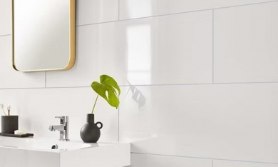 (0) Angebot  Wandfliese Weiß glänzend 30x90cm kalibriert 